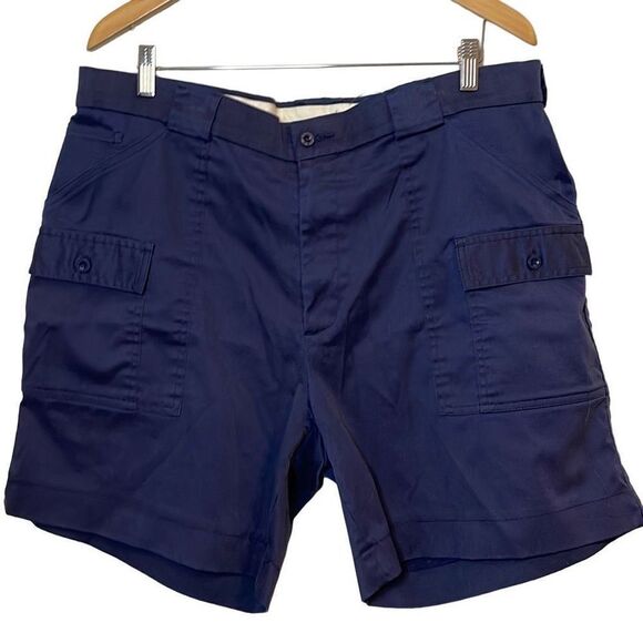 Sportif USA Womens Cargo Shorts Pocket Flat Front Hiking Outdoor Blue Size 40